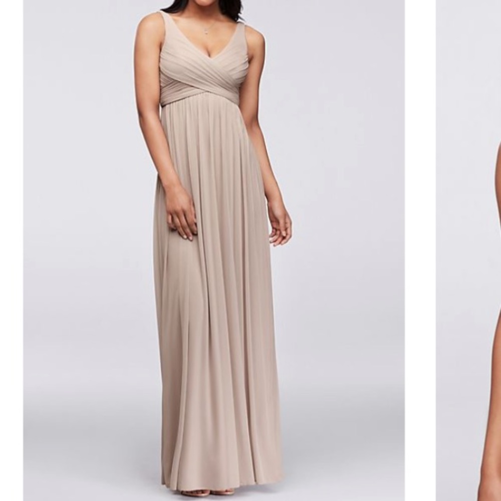 NWT Tan Color Long Cowl Back Dress